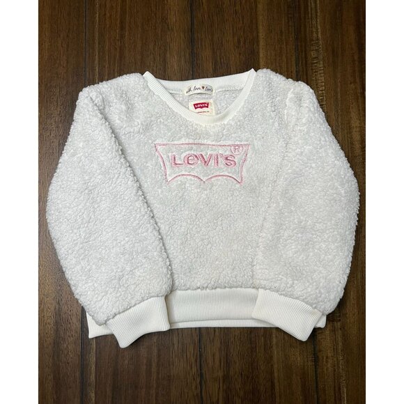 Levi's Other - Levi’s White Teddy Pullover Sweater Girls Size 24M